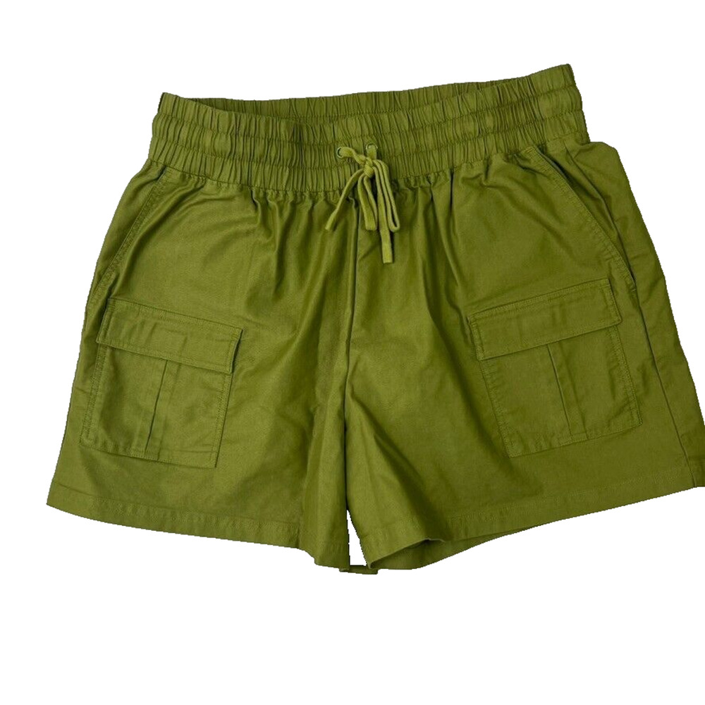 Fabletics Camden Cargo Shorts XL Olive Green Pull On Hiking Canvas